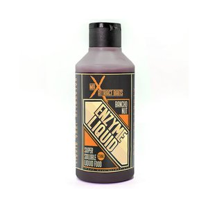 Bottle of max attract baits bancho nut enzyme liquid set in white background