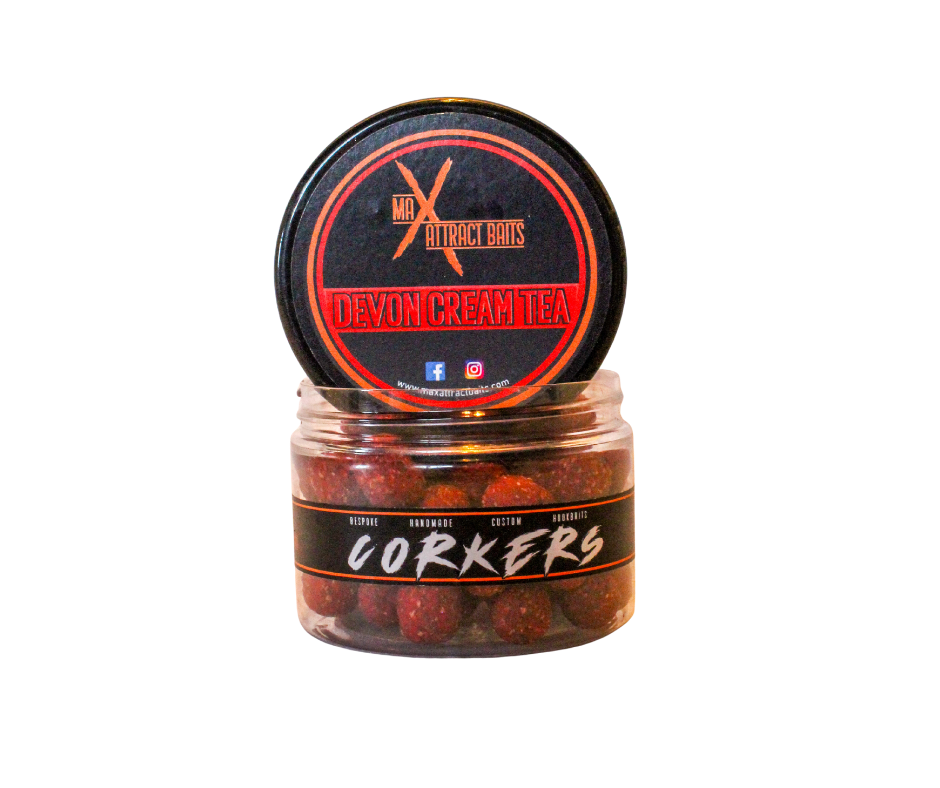 pot of max attract baits devon cream tea corker set in white back ground