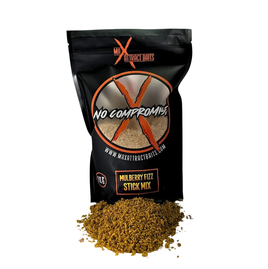 Mulberry Fizz Stick Mix carp stick mix in Max Attract Baits packaging