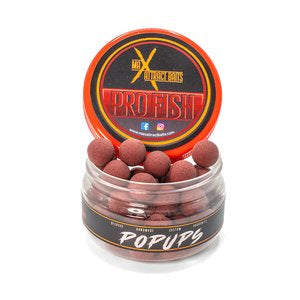 Pot of max attract baits pro fish popups set in white back ground