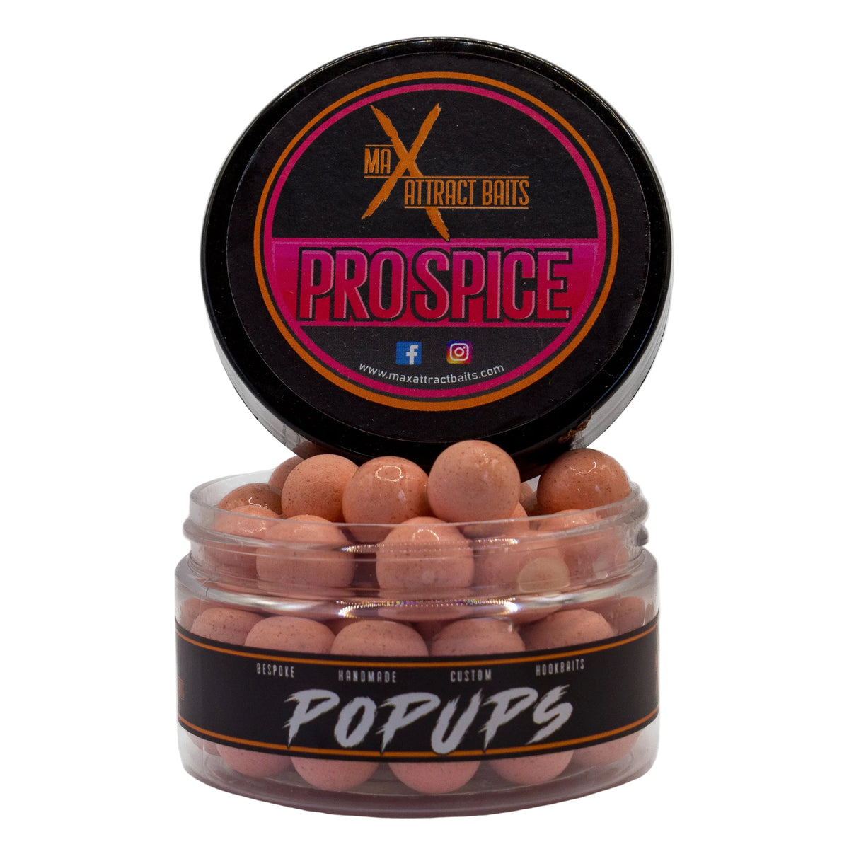 pro spice pink popups 13mm - buoyant carp hookbaits by max attract baits