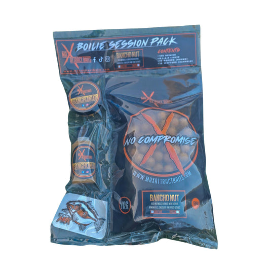 a max attract baits boilie session pack set in whtie back ground