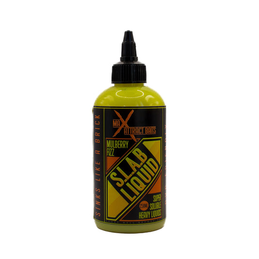 Mulberry Fizz S.L.A.B Liquid thick carp bait liquid in Max Attract Baits packaging