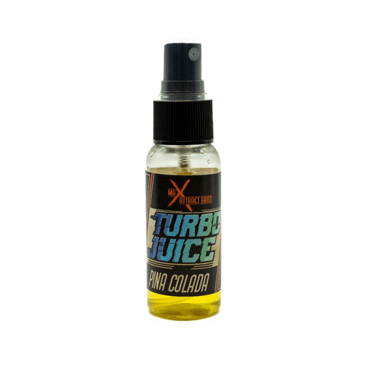 Bottle of max attract baits pinacolada turbo juice set in white background