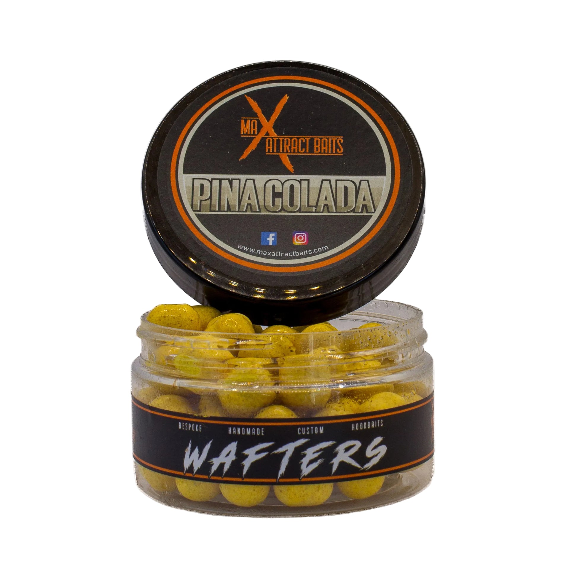 Pinacolada wafters yellow - balanced carp hookbaits by max attract baits